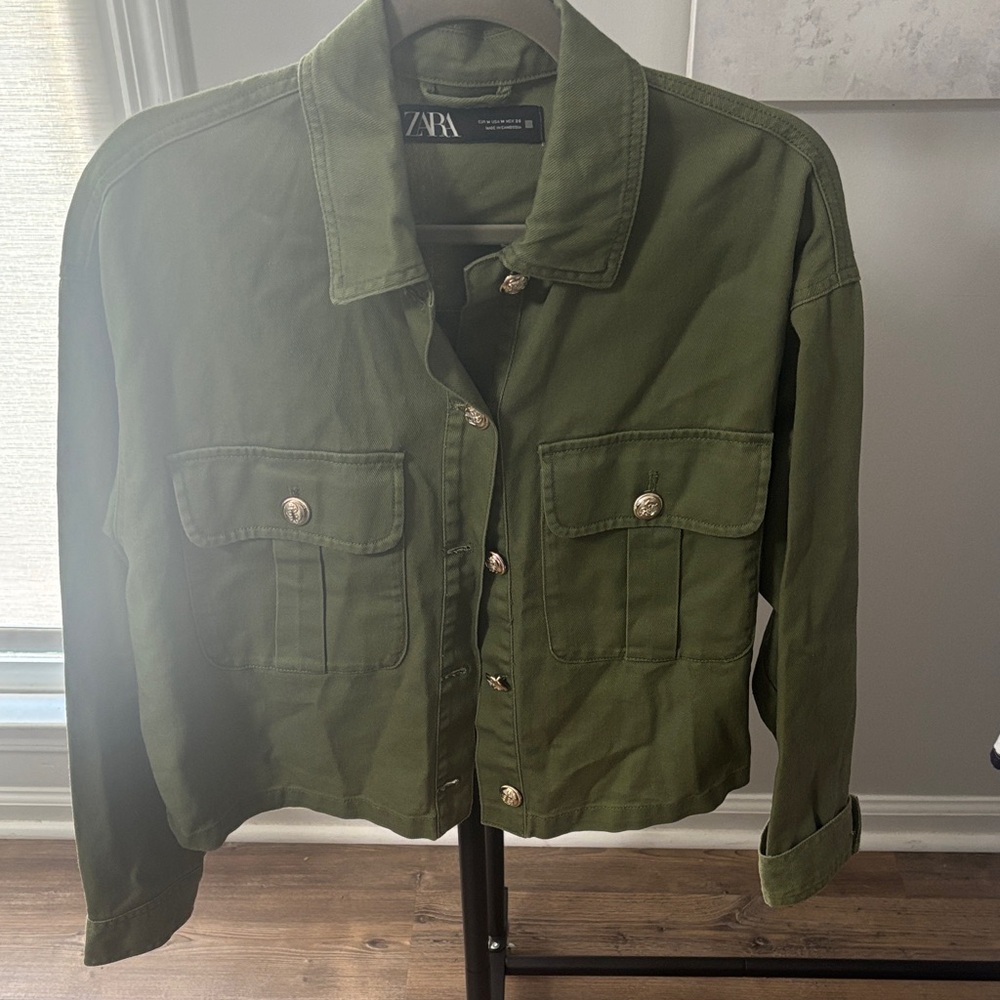 Zara Women's Utility Jacket in Olive